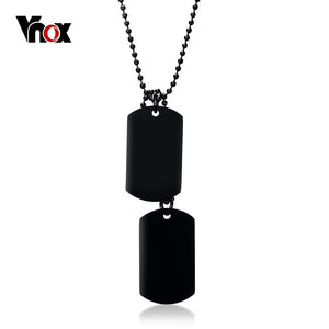 Vnox Stainless Steel Double Dog Tag Necklace