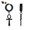 Vnox Punk Ankh Cross Earrings for Men