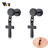 Vnox Mens Cross Dangle Earrings  for men