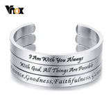 Vnox Fruit of the Spirit Bangle for Women Men Stainless Steel Bracelets