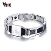 Vnox Masonic Carbon Fiber Men Health Care Bracelet Bangle Magnetic Energy Power Stainless Steel Bracelets Jewelry for Man