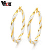 Vnox Gold-color Big Hoop Earrings for Women