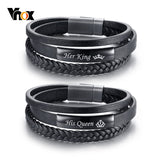 Vnox His Queen and Her King Couple Bracelets