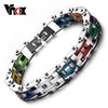 Vnox Rainbow Silicone Stainless Steel Bracelet