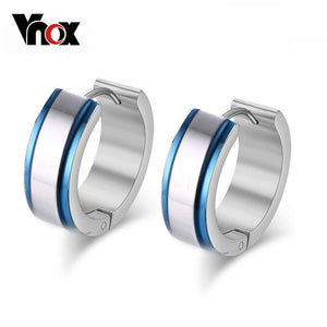 Vnox Small Stainless Steel Hoop Earring  for men