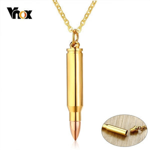 Vnox Unique Can Be Opened Bullet Necklace