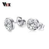 Vnox CZ Stone Classic Simple Stud Earrings for Women