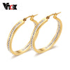 Vnox large crystal hoop earrings for women