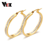 Vnox large crystal hoop earrings for women