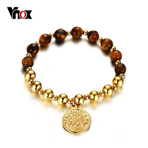 Vnox Gold-color Tree of Life Bracelet