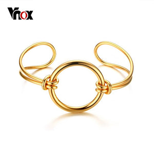 Vnox 2017 NEW Gold-color Knot Round Cuff Bracelet