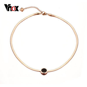 Vnoxs Rose Gold-Color Choker Necklace for Women