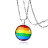 Vnox Rainbow Round Pendant Necklaces