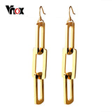 Vnox Interlocked Triple Pin Long Drop Earrings for Women