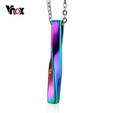 Vnox Stylish Twisted Bar Pendant Necklace