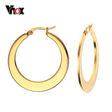 Vnox Gold-color Hoop Huggie Earrings for Women