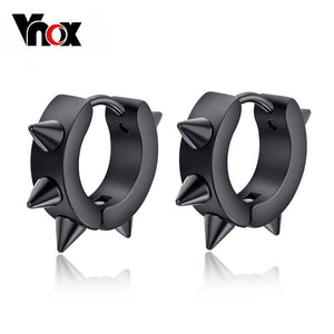Vnox Cool Rivet Hiphop Small Hoop Earrings for men