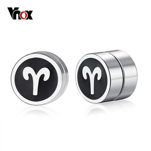 Vnox Retro Mens 12 Constellations Earrings  for men