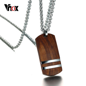 Vnox Top Rosewood Men Necklace