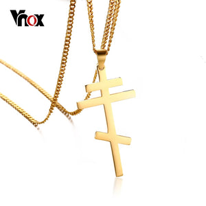 Vnox Slavonic Cross Pendant for women