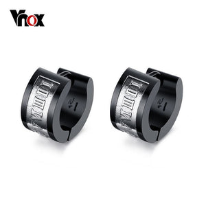 Vnox Roman Number Earrings for Men