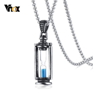 Vnox Memory Hourglass Men's Necklace