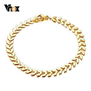 Vnox Elegant Fish Bone Chain Bracelets
