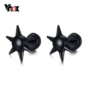 Vnox Black Nail Stud Earrings for men