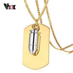 Vnox Free Engrave Soldiers Necklace