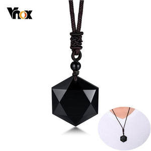 Vnox Black Obsidian Pendant Necklaces