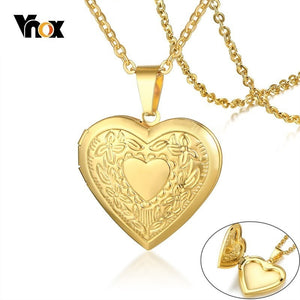 Vnox Women Heart Locket Necklace