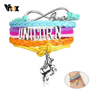 Vnox Unicorn Charm Cuff Bracelets