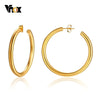 Vnox Gold Tone Stainless Steel Hoop Earrings for Women