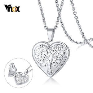 Vnox Life Tree Heart Locket Pendant for Women