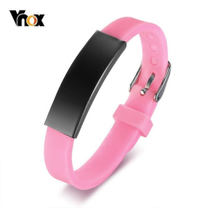 Vnox Pink Silicone Bracelets for Kids