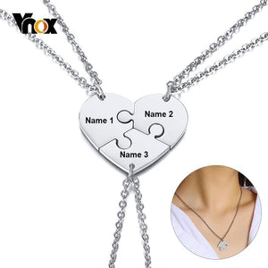 Vnox Personalized Heart Puzzle Friendship Pendant for Women