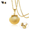 Vnox Beauty Shell Photo Frame Pendant for Women