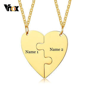Vnox 2 Best Friends Heart Couple Necklaces for women