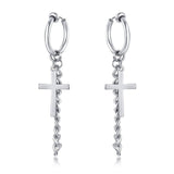 Vnox Freestyle Chain Tassel Drop Dangle Earrings for Men