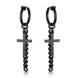 Vnox Freestyle Chain Tassel Drop Dangle Earrings for Men