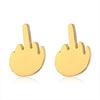 Vnox Mens Special Raise The Middle Finger Design Earrings  for men