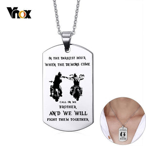 Vnox Personalized Motorcycle Brothers Dog Tag Necklaces