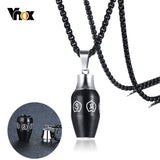 Vnox Black Buddhism Six-word Mantra Bottle With Lotus Pendant