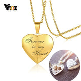 Vnox Personalized Heart Locket Pendant for Women