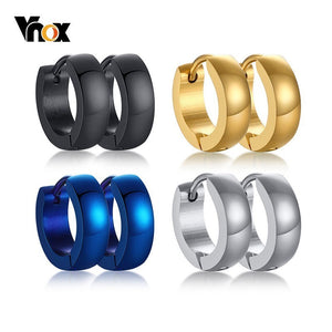 Vnox Men Unisex Stainless Steel Small Hoop Huggie Earrings  for men