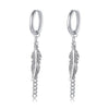 Vnox Unique Long Chain Dangle Earrings for Men