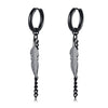 Vnox Unique Long Chain Dangle Earrings for Men