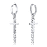 Vnox Unique Long Chain Dangle Earrings for Men