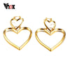 Vnox Chic 2 In 1 Earring 3 Wear Way Hoop Earrings for Women