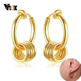 Vnox Multi Size Stainless Steel Interlocked Circles Earrings for Women